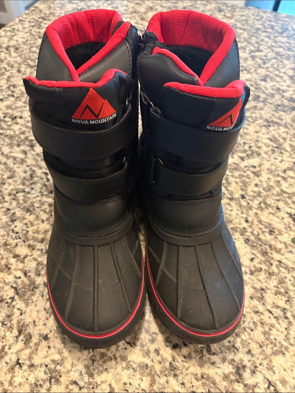 Nova Mountain Kids Black and Red Winter Boots